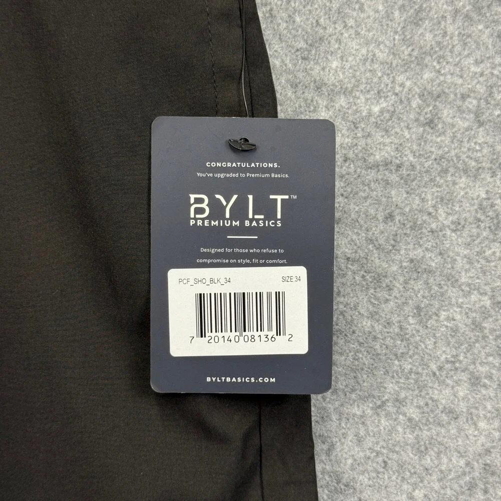 BYLT‎ Premium Basics Coast Board Shorts Mens 34 Black PCF_SHO_BLK_34 Swim Trunks